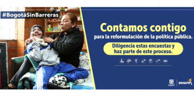foto madre con su hijo Sistema Distrital de Discapacidad lanza cuatro nuevas encuestas para aportar a la reformulación de la política pública