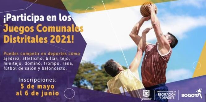 Están abiertas las inscripciones para los Juegos Comunales 2021 personas jugando basquetbol
